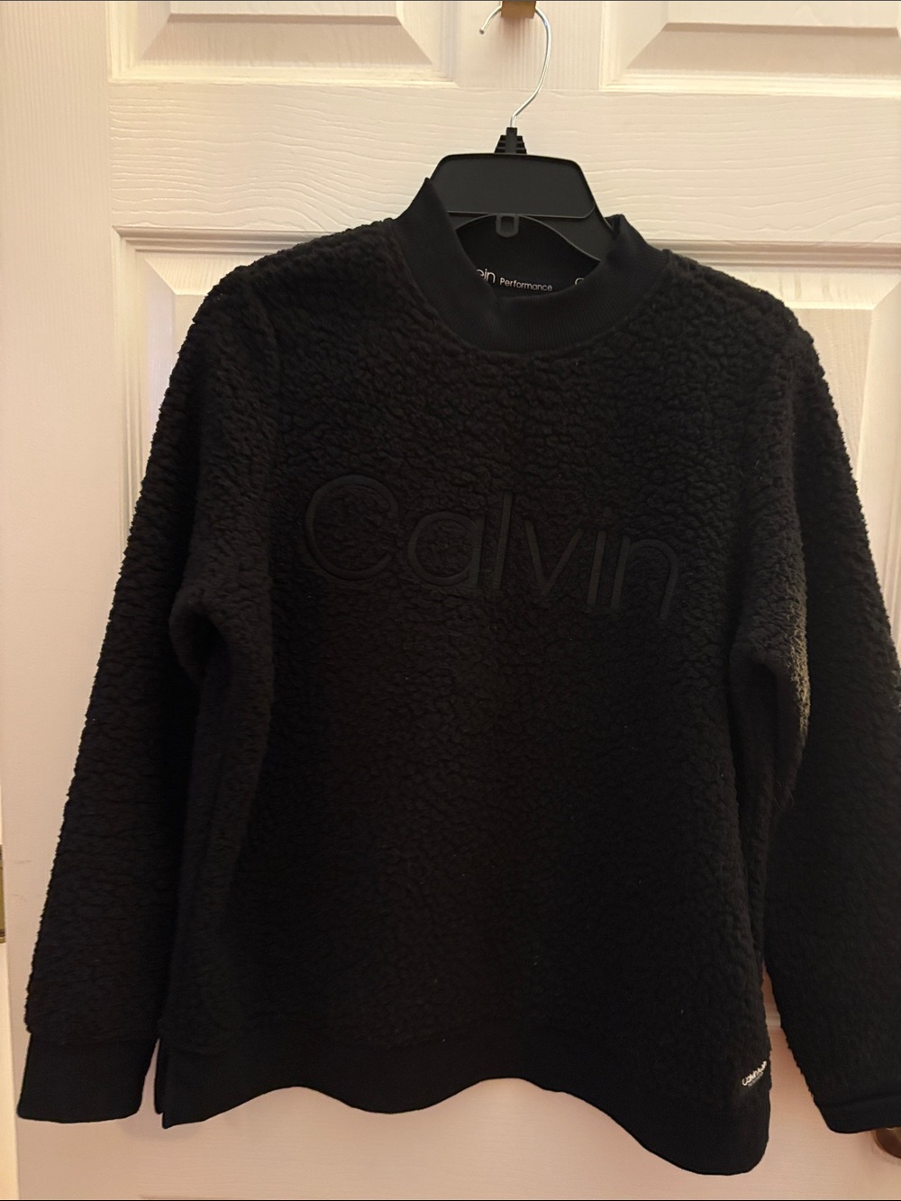 Calvin Klein Black Sherpa Crewneck Sweatshirt